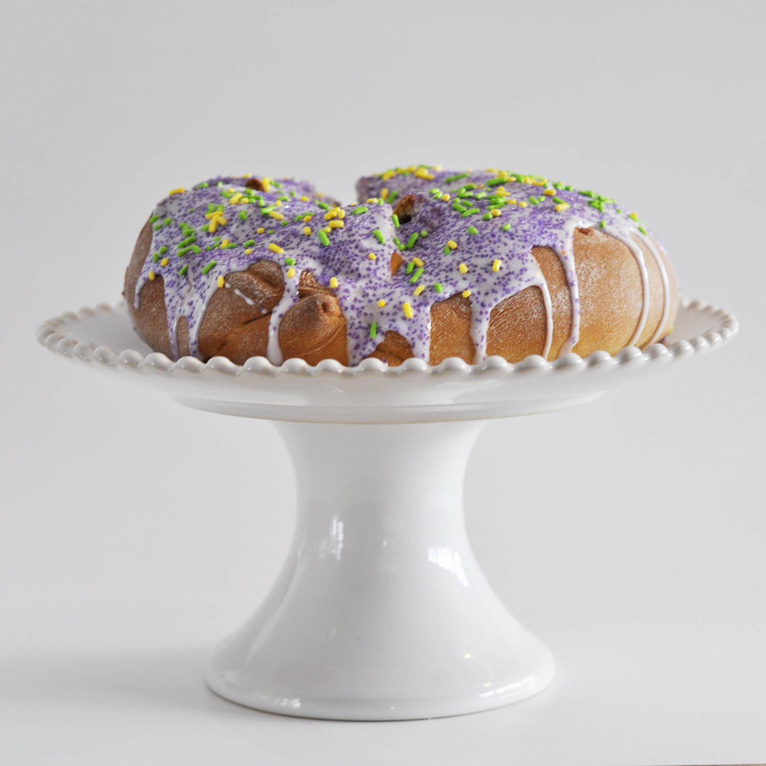 Traditional Mardi Gras King Cake Easy Recipe with Cream Cheese by Pineapple Paper Co.