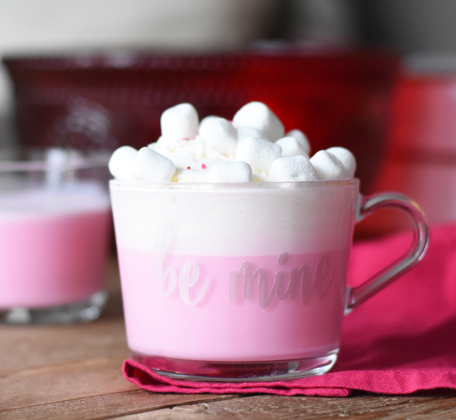 Pink Hot Chocolate Recipe with DIY Mug