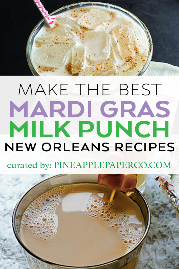 Simple Milk Punch Cocktail Recipes curated by Pineapple Paper Co.