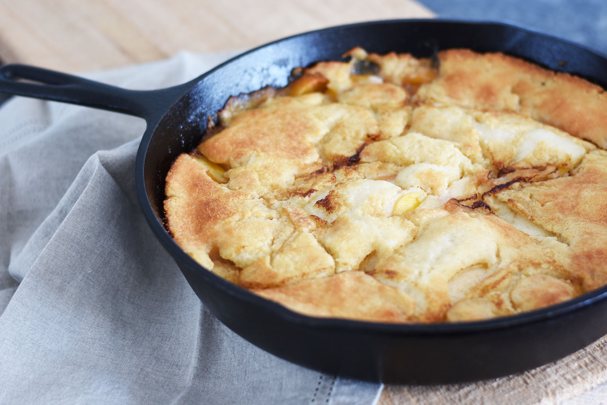 Quick and Easy Peach Cobbler Recipe with Bourbon by Pineapple Paper Co.