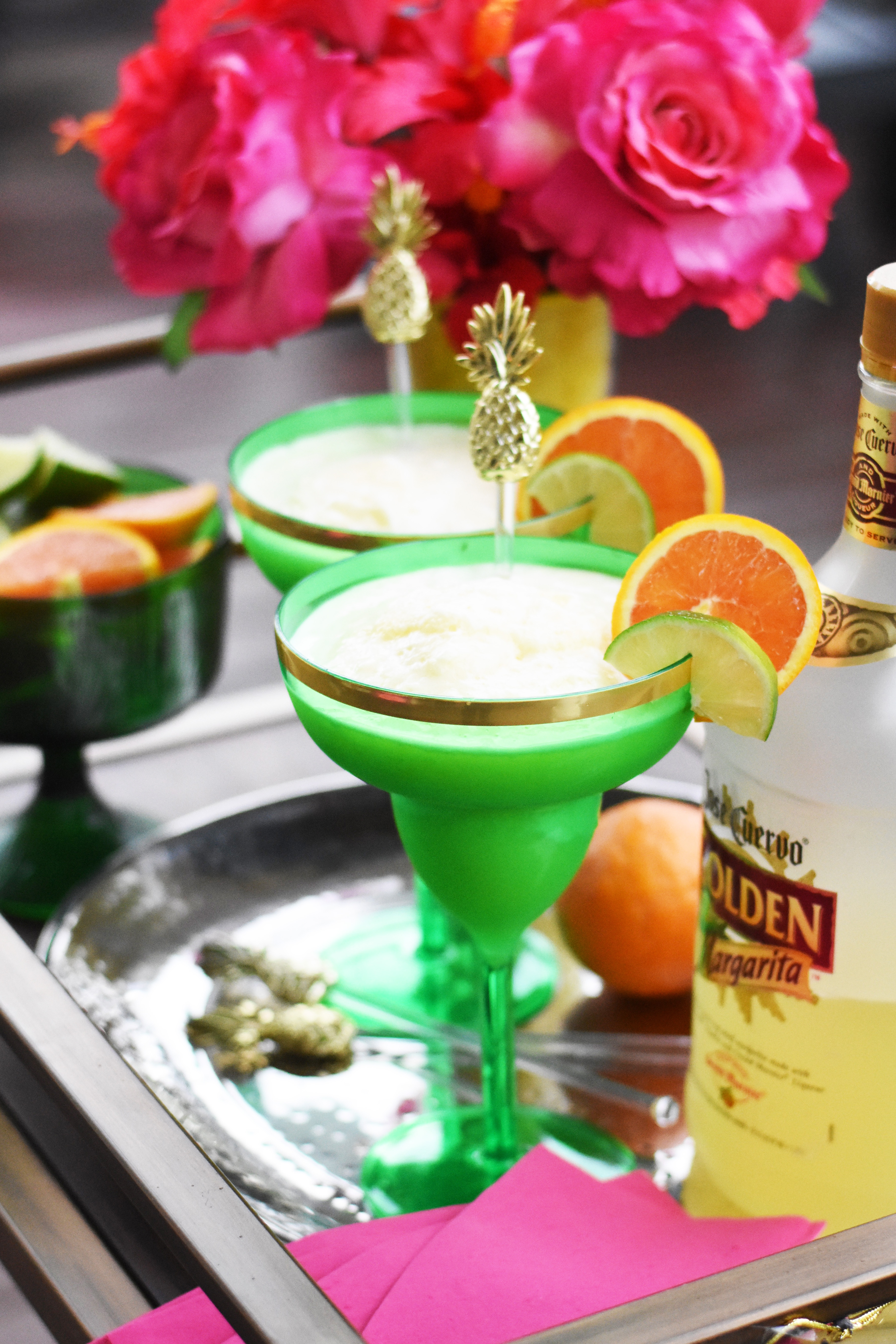 Cinco de Mayo Drink Recipe - Frozen Pineapple Orange Margarita by Pineapple Paper Co.
