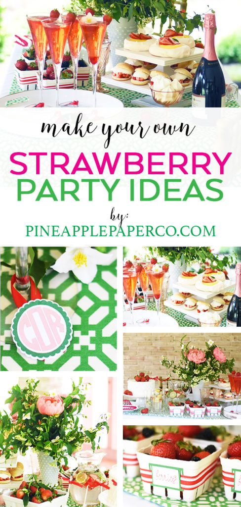 Strawberry Themed Party Ideas with DIY Cricut Party Decor by Pineapple Paper Co.