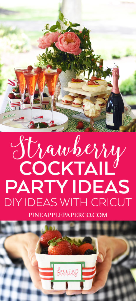 Strawberry Themed Party Ideas with DIY Cricut Party Decor by Pineapple Paper Co.