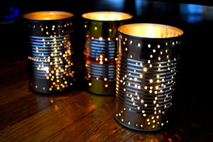 diy tin can lanterns