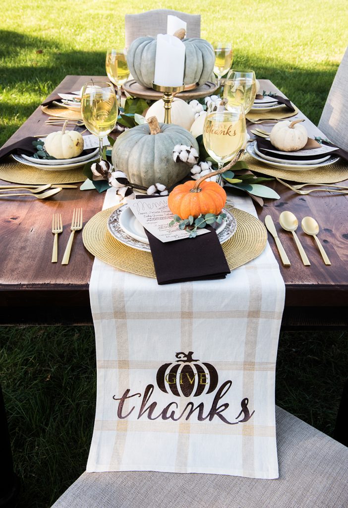Thanksgiving Dinner Table Decorations for Rue Magazine and Cricut by Pineapple Paper Co.