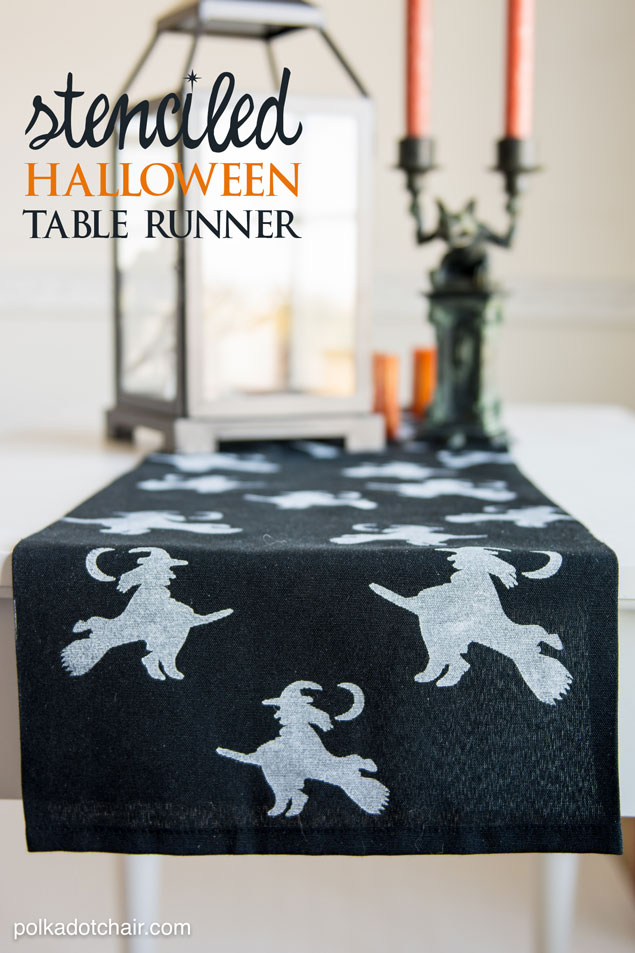 Stenciled DIY Halloween Table Runner