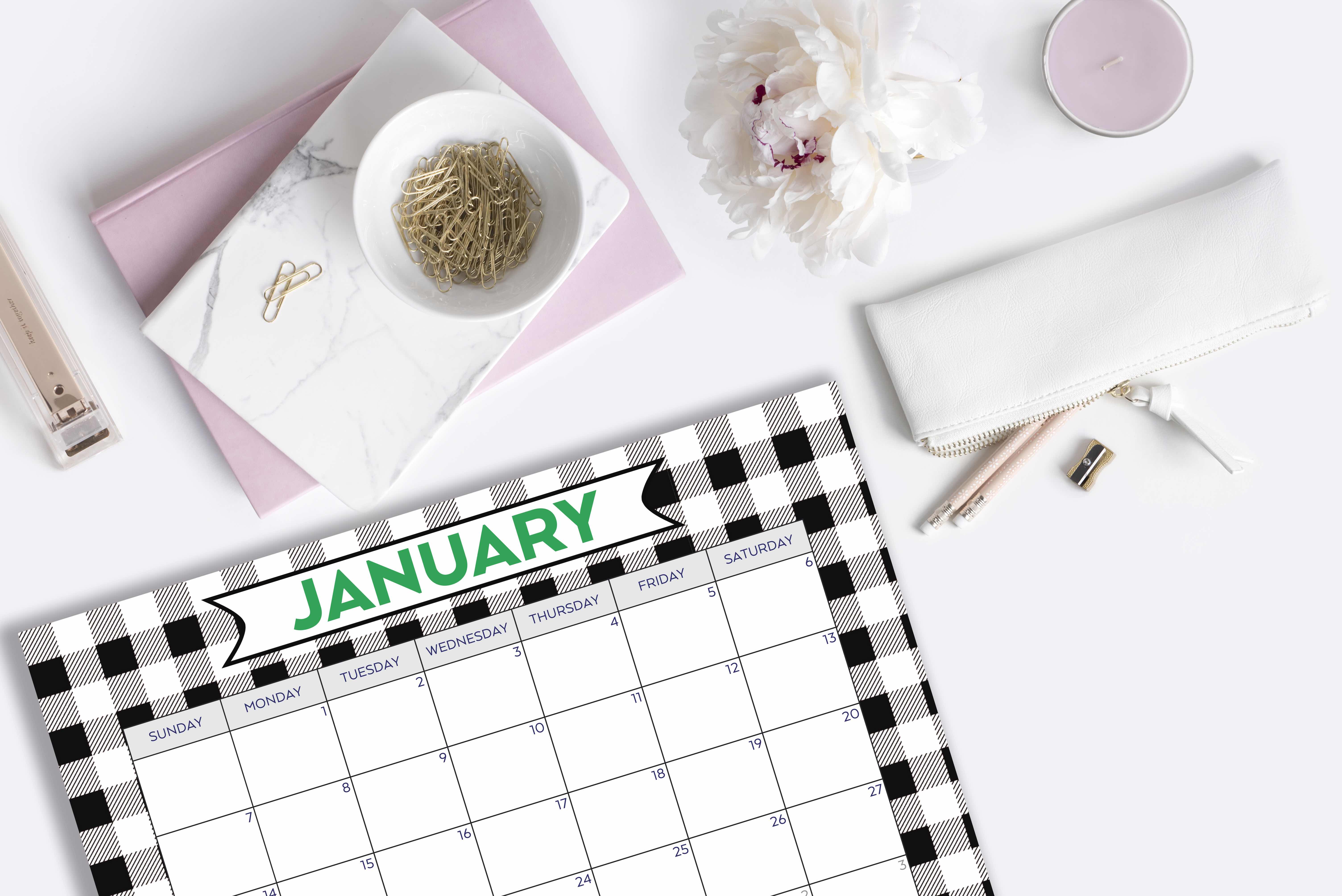 2018 Printable Monthly Calendar Download