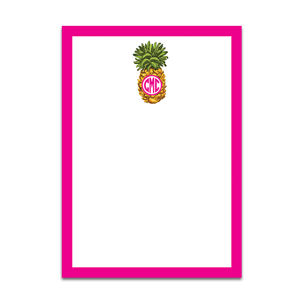 Monogrammed Pink Pineapple Notepad by Pineapple Paper Co.