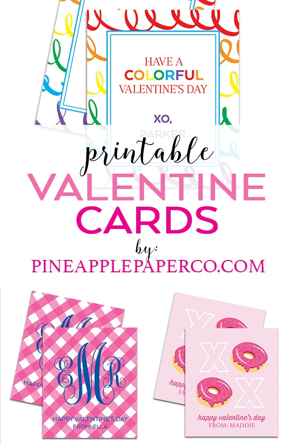 Printable Valentine Cards by Pineapple Paper Co.