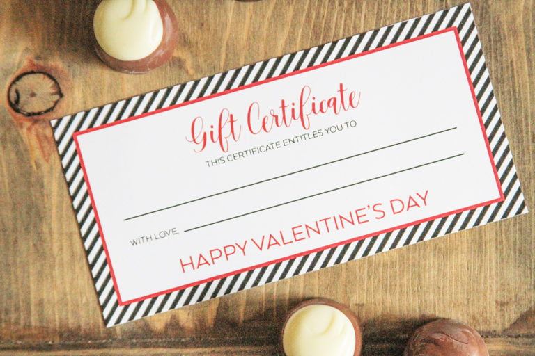 Free Printable Valentine’s Day Gift Certificate