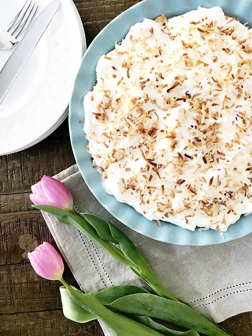 Old Fashioned Coconut Cream Pie Recipe by Pineapple Paper Co.