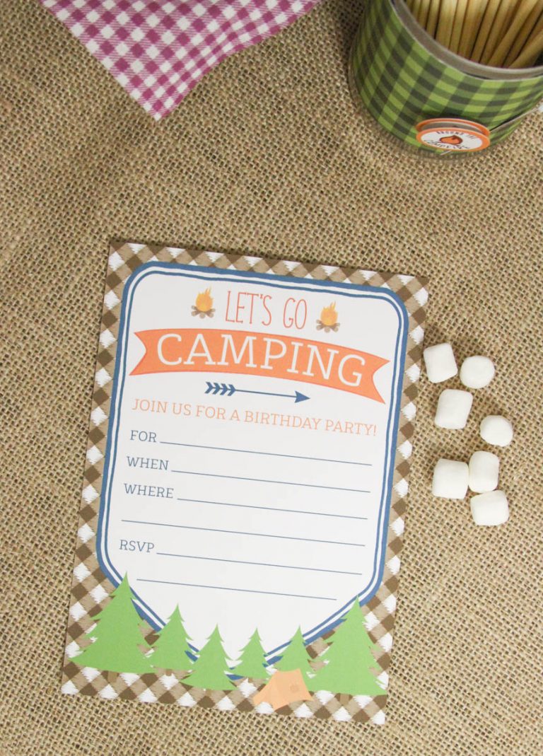 New Camping Themed Party Printables at Everyday Party Magazine