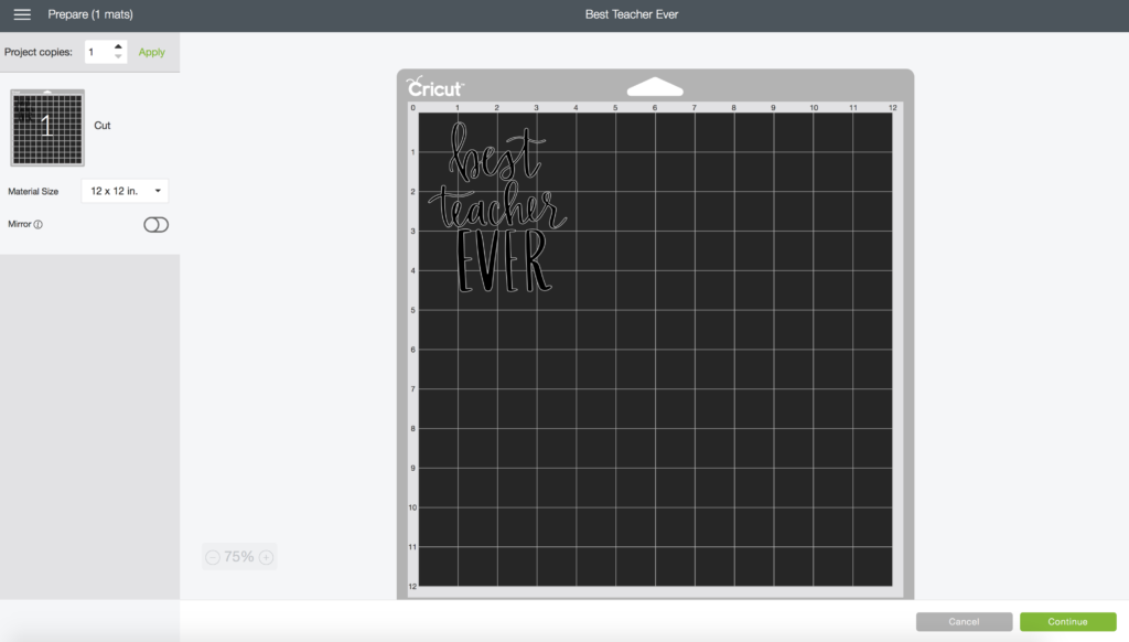 Best Teacher Ever SVG Cricut Design Space