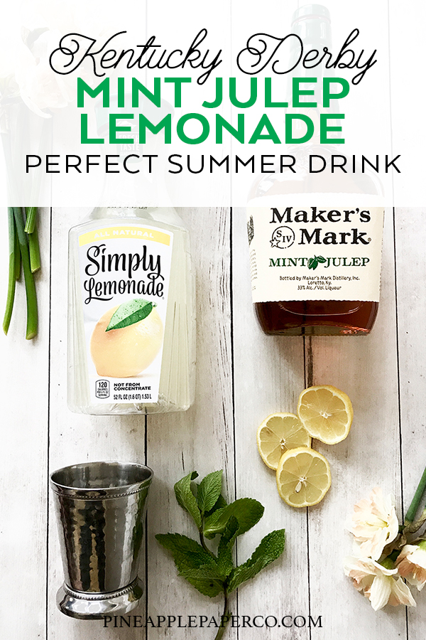 Mint Julep Lemonade Recipe by Pineapple Paper Co.