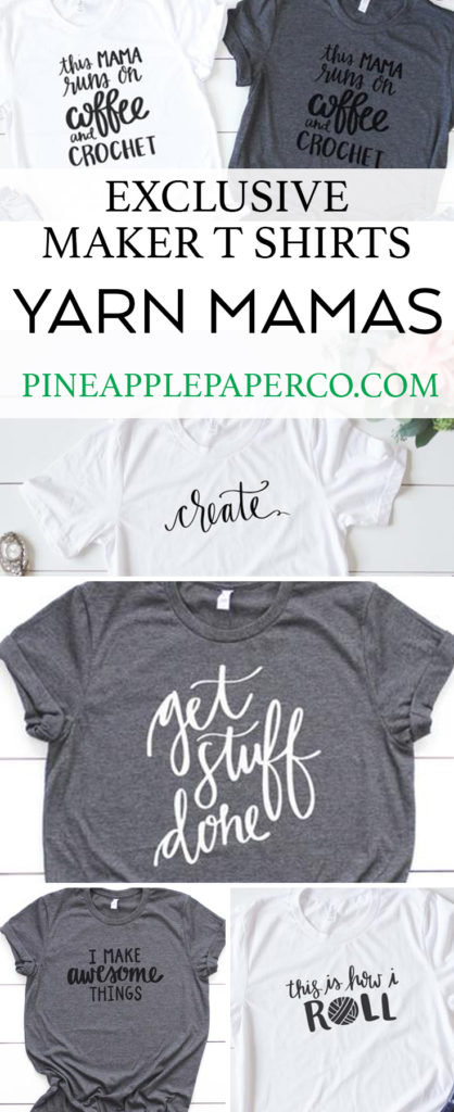 New Craft Shirt Designs by Pineapple Paper Co. for Yarn Mamas