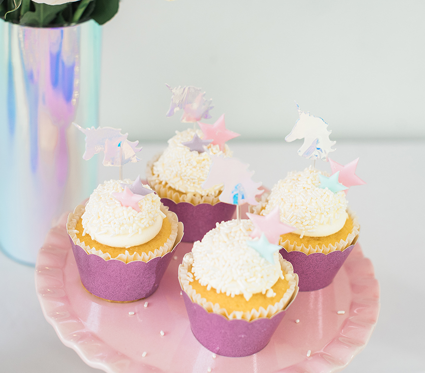 Unicorn Cupcakes by Pineapple Paper Co.