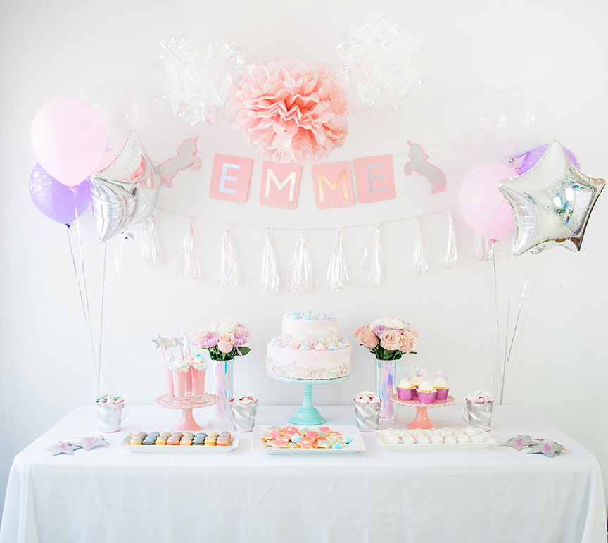 Unicorn Dessert Table by Pineapple Paper Co.