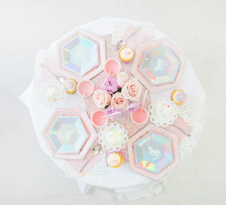 Unicorn Theme Party Tablesetting by Pineapple Paper Co.