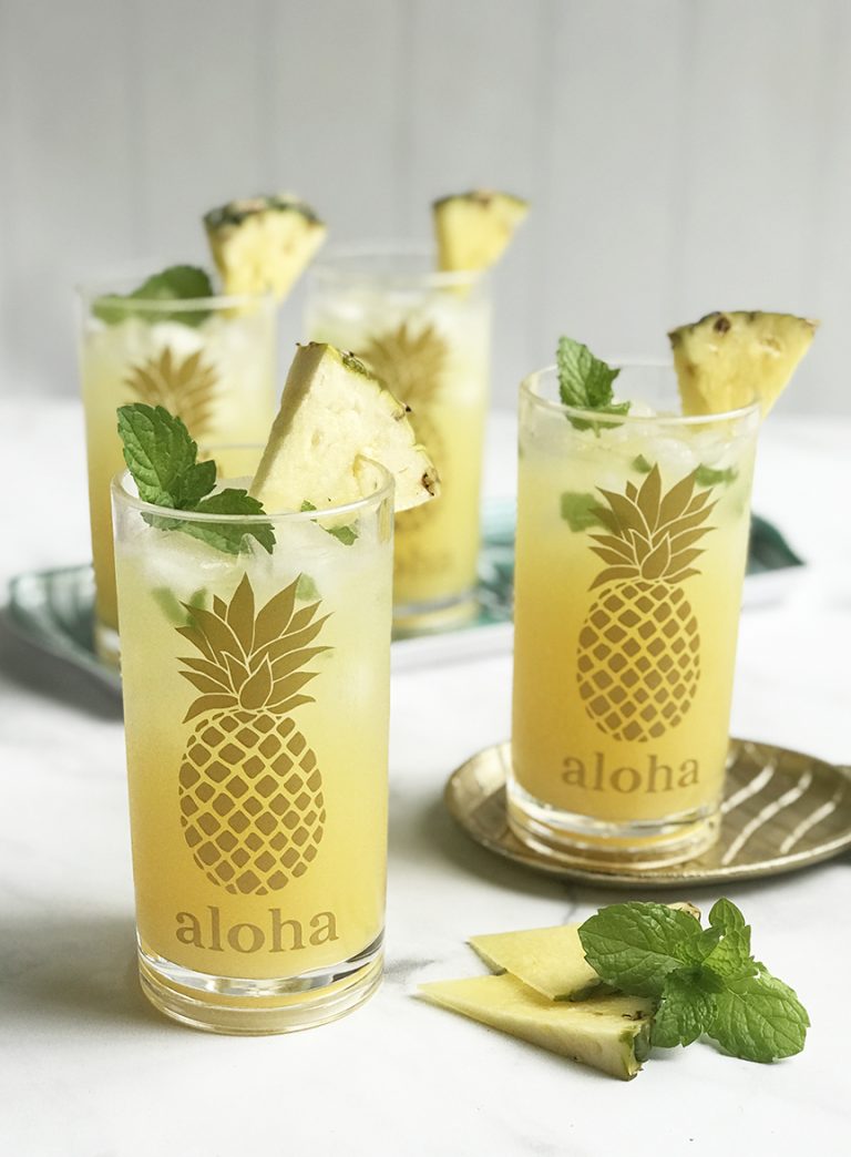 DIY Pineapple Cocktail Glasses with Cricut Premium Vinyl