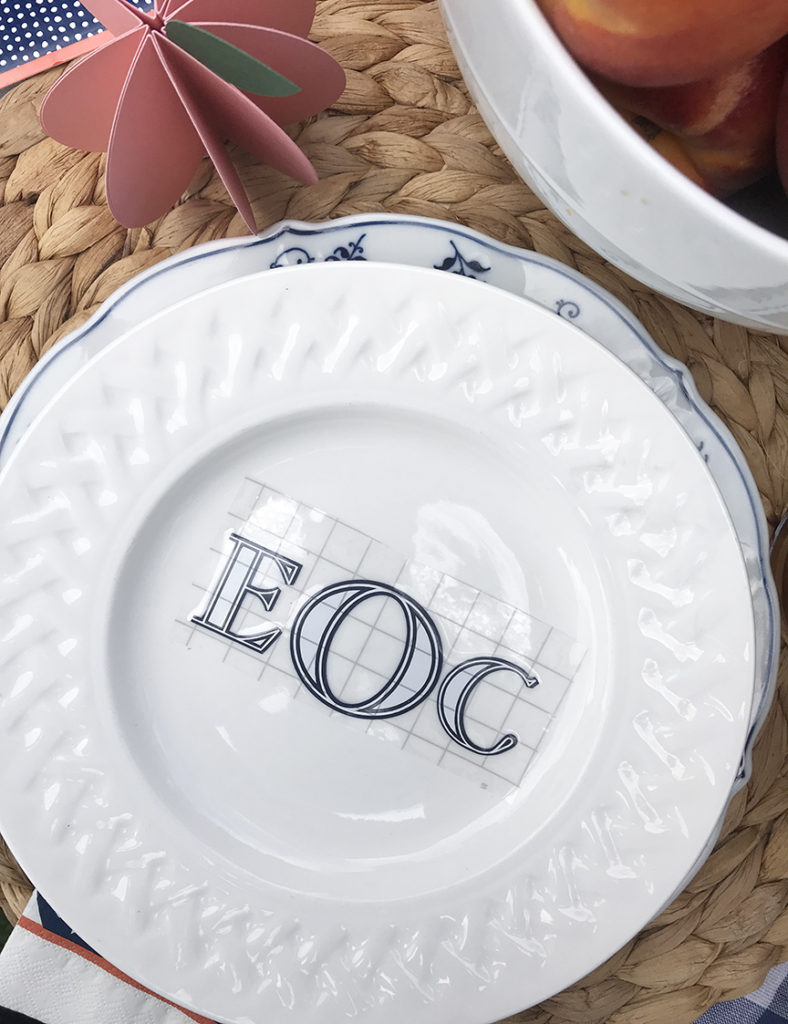 DIY Monogrammed Plate by Pineapple Paper Co.
