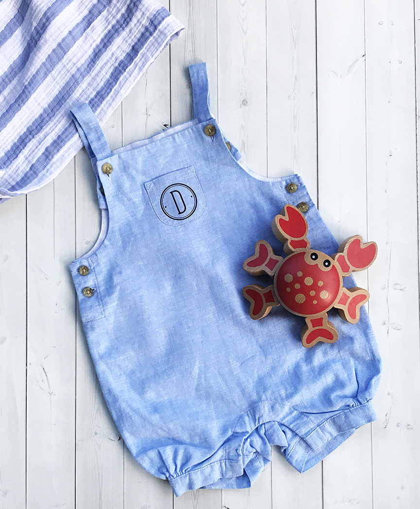 Monogrammed Baby Outfit with Cricut Iron-On