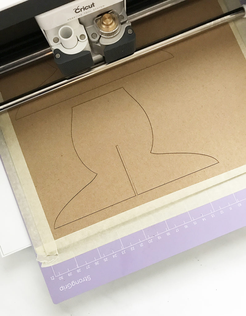 Cricut Maker cutting DIY Cake Stand with Cricut Knife Blade