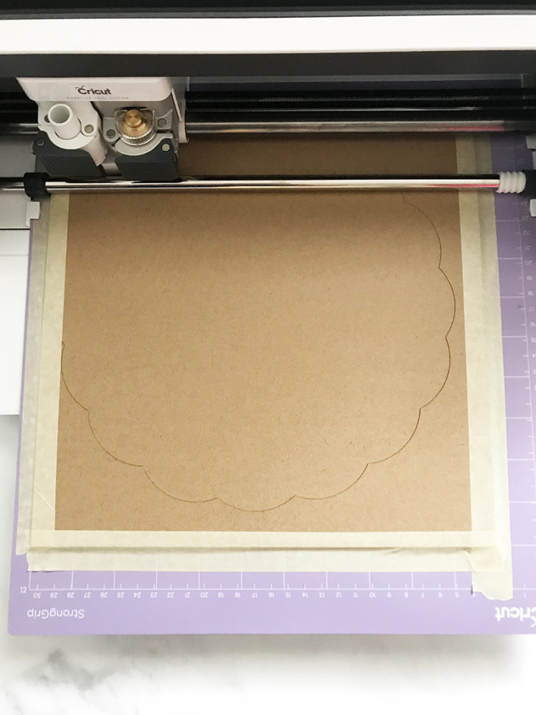 Cricut Maker cutting DIY Cake Stand with Cricut Knife Blade