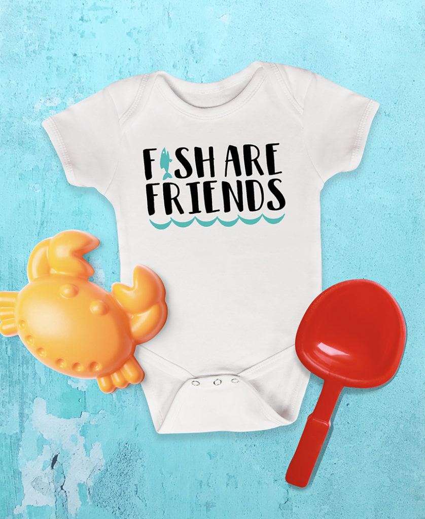 Fish Are Friends Baby Bodysuit by Pineapple Paper Co. for Cricut