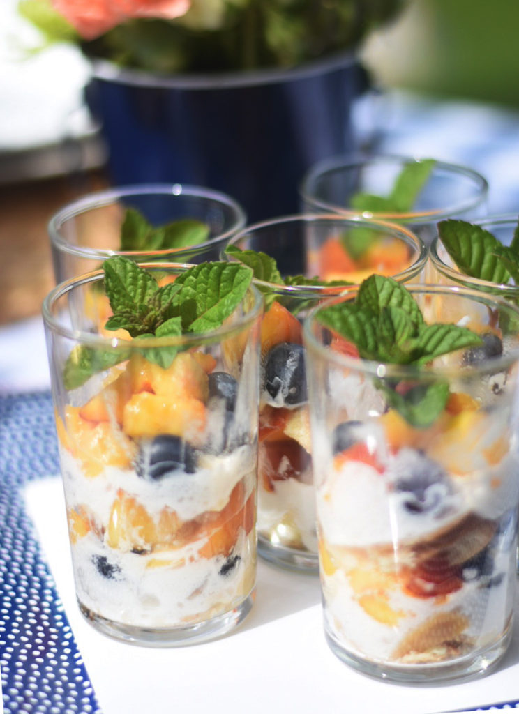 Peach and Blueberry Mini Trifles by Pineapple Paper Co.
