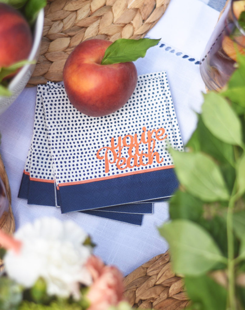 You're a Peach Personalized Cocktail Napkins by Pineapple Paper Co.