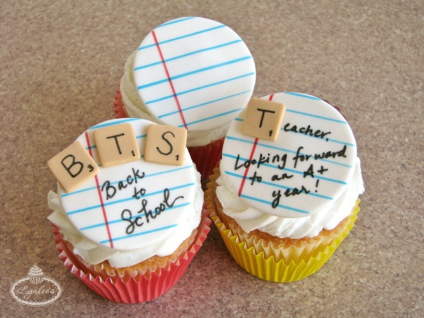 Back to School Notebook Fondant Cupcake Toppers