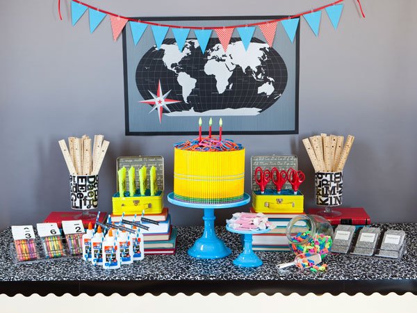 Back to School Supplies Dessert Table