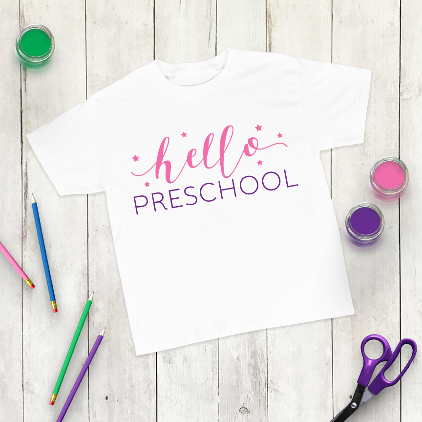 Free Preschool SVG Cut File – First Day of Preschool Shirt