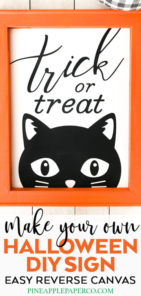 How to Make a Reverse Canvas with your Cricut for Halloween by Pineapple Paper Co.