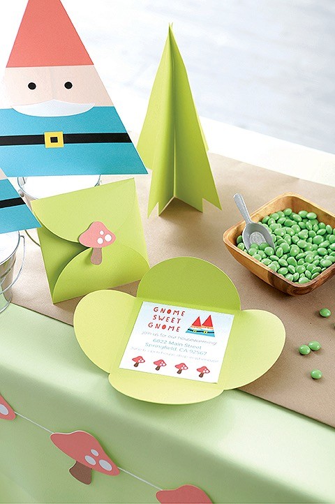 Fall Birthday Party Gnome Invitation from Paper Party Book