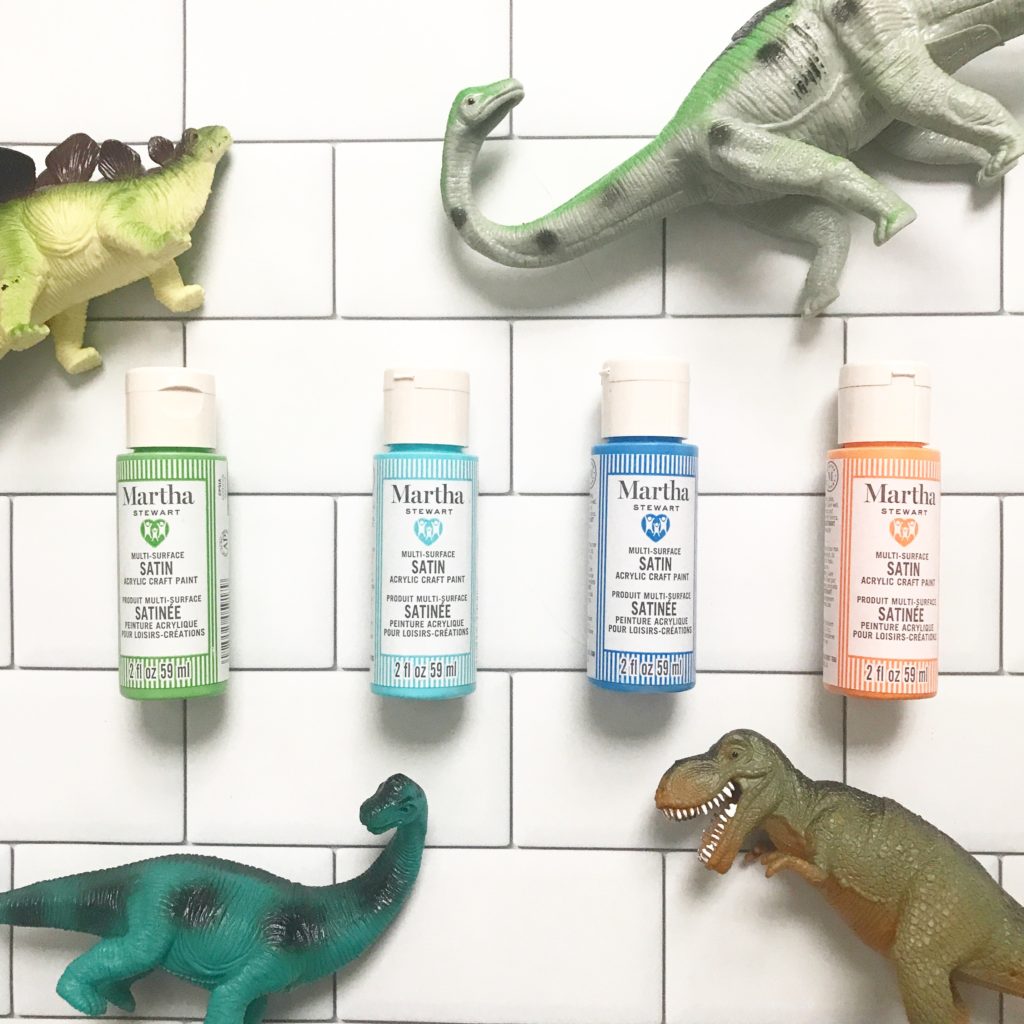 Martha Stewart paint and DIY Dinosaur Party Favors