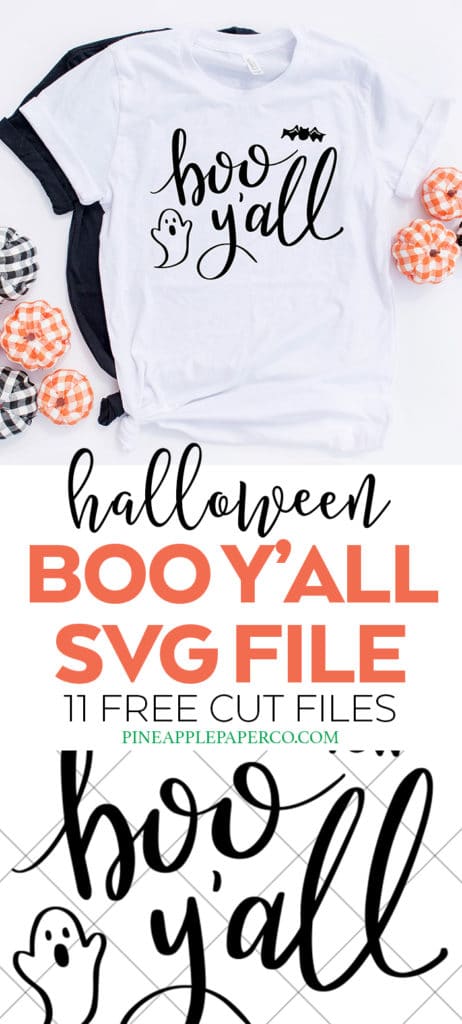 Free Halloween SVG - DIY Boo Y'all Shirt by Pineapple Paper Co.