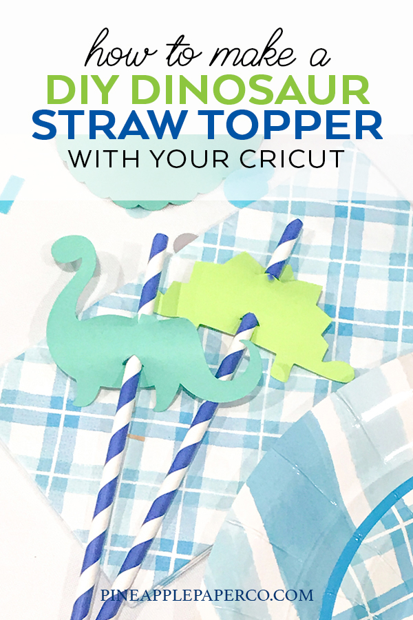 How to Make Dinosaur Birthday Party Straw Toppers by Pineapple Paper Co.