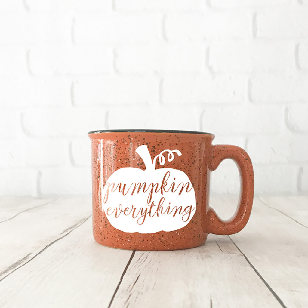Orange DIY Pumpkin Everything Mug with White Pumpkin SVG by Pineapple Paper Co.