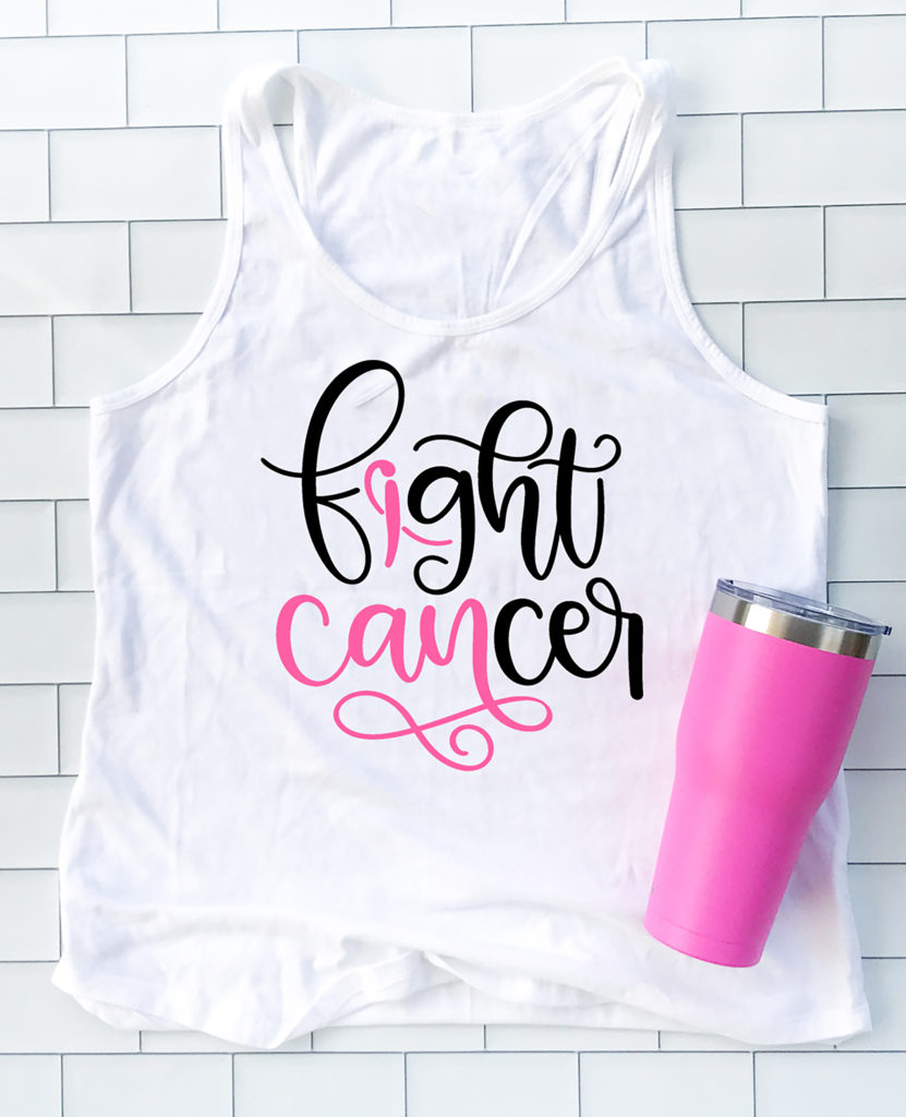 How to Make a Breast Cancer Awareness Shirt with your Cricut by Pineapple Paper Co.