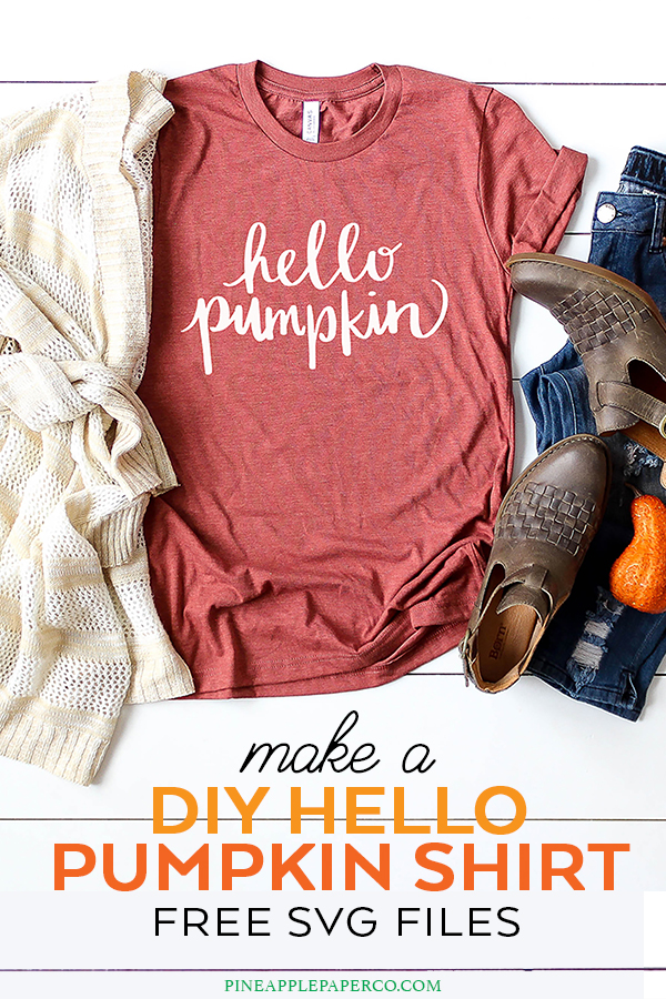 Hello Pumpkin Shirt and Mug - FREE SVG Files by Pineapple Paper Co.