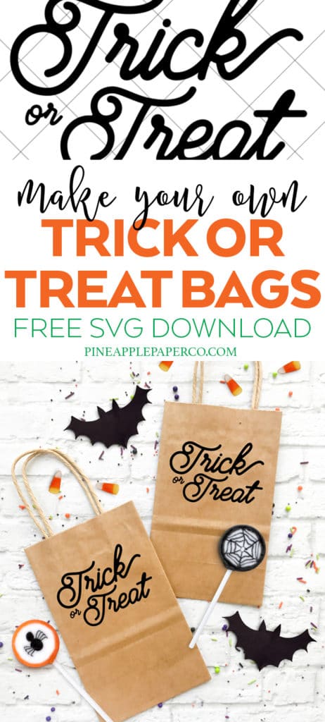Make your Own Halloween Treat Bag with a Free Trick or Treat SVG by Pineapple Paper Co.