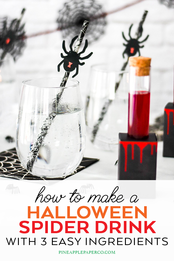 How to Make Easy Poison Spider Halloween Drinks and Cocktails by Pineapple Paper Co.