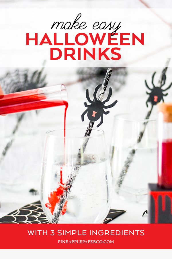 How to Make Easy Poison Spider Halloween Drinks and Cocktails by Pineapple Paper Co.