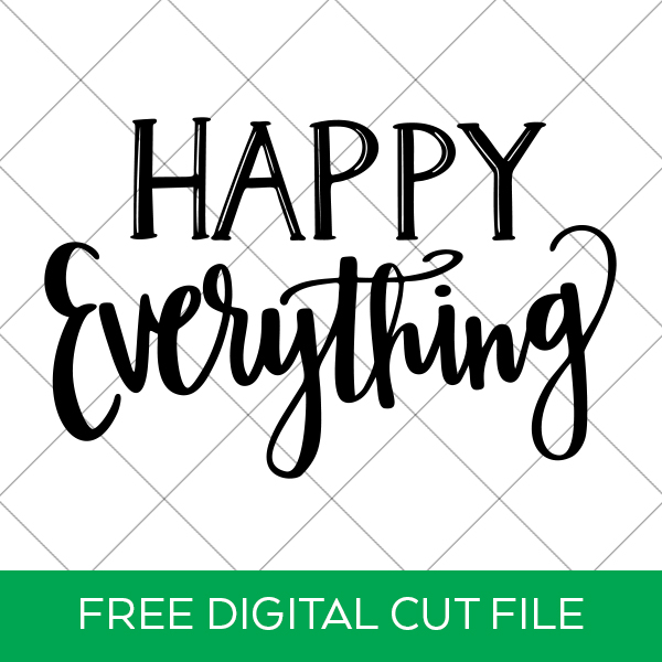 Download your FREE Happy Everything SVG Cut File to make DIY Holiday Signs and DIY Doormats with your Cricut by Pineapple Paper Co.