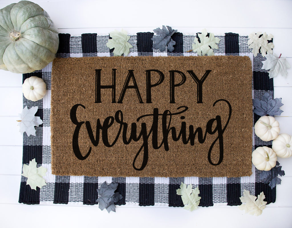 Download your FREE Happy Everything SVG Cut File to make DIY Holiday Signs and DIY Doormats with your Cricut by Pineapple Paper Co.