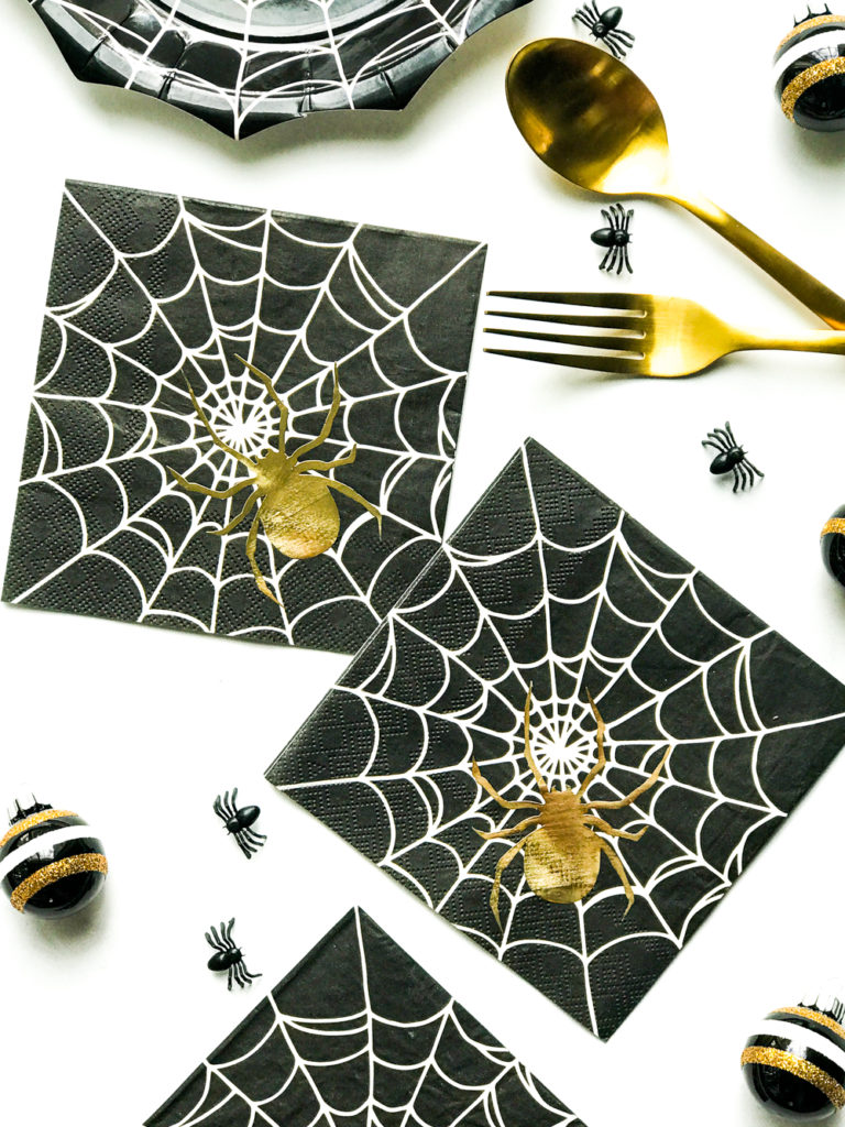 Make Your Own DIY Custom Foil Napkins for Halloween with Cricut, Martha Stewart, and Michaels by Pineapple Paper Co.