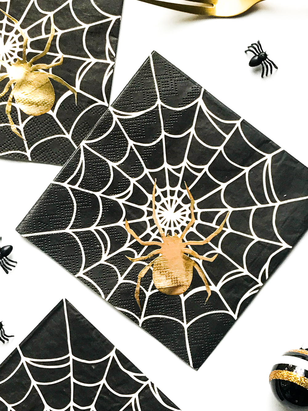 Make Your Own DIY Custom Foil Napkins for Halloween with Cricut, Martha Stewart, and Michaels by Pineapple Paper Co.