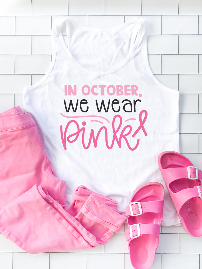 How to Make a Breast Cancer Awareness Shirt with your Cricut by Pineapple Paper Co.