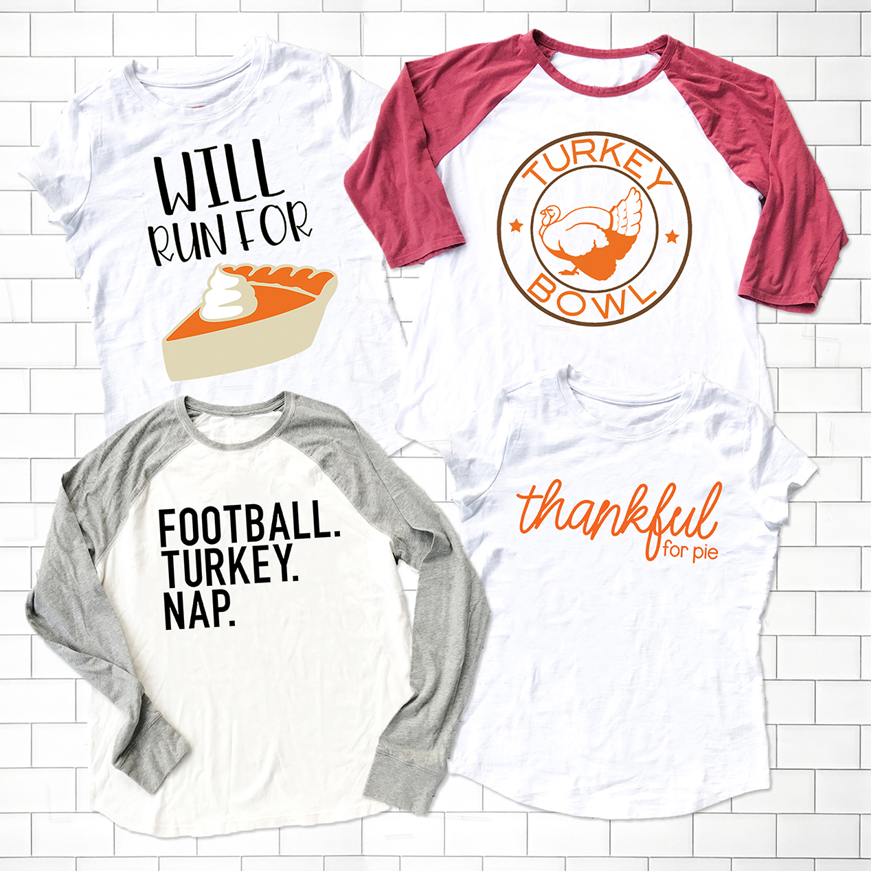 Make DIY Cricut Thanksgiving Shirts with New Thanksgiving Designs in Cricut Design Space by Pineapple Paper Co.